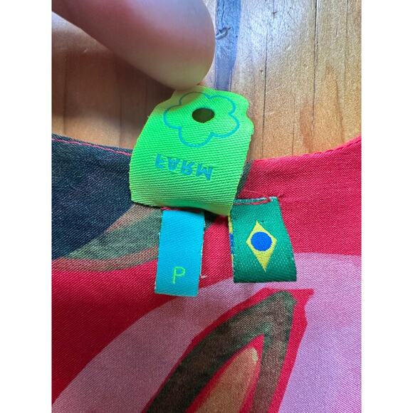 FARM RIO Multicolor Floral Maxi Button Front High Low Ruffle Dress Women's Small - Picture 6 of 9